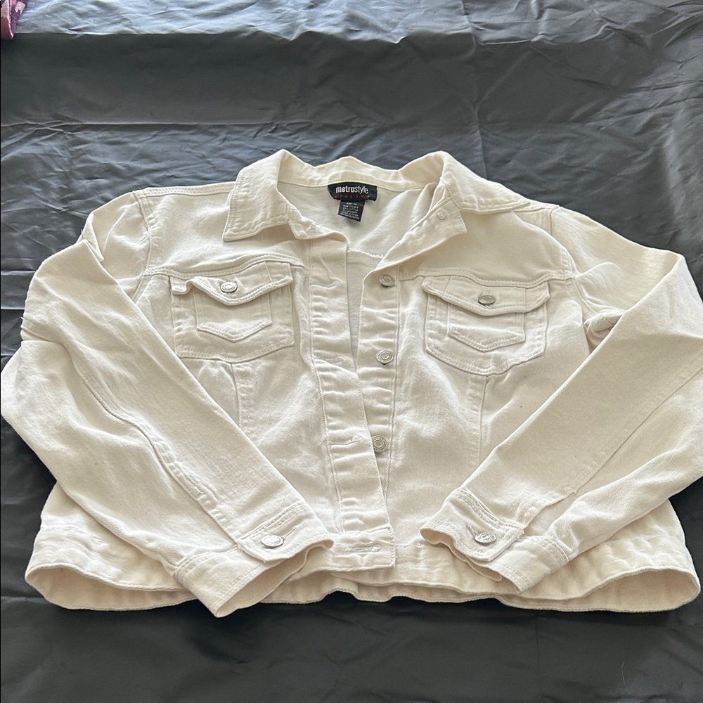 Metrostyle Off-White Denim Jacket
